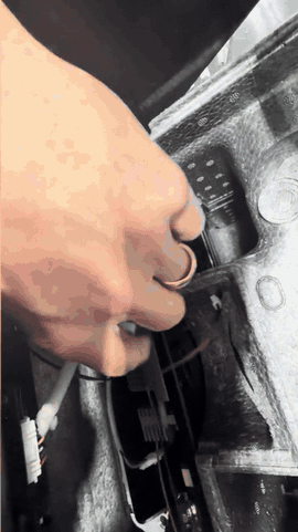 Locating the chip mounting spot and bending the tab down to make room